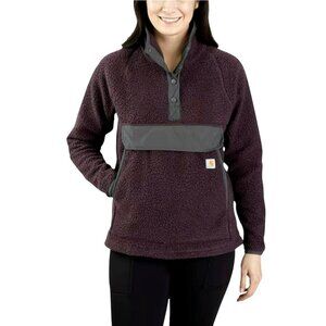 Carhartt Blackberry XS Relaxed Fit Snap Front Sherpa Fleece Pullover NWT